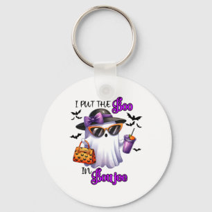 I Put The Boo In Boujee Cute Ghost Halloween Spook Key Ring