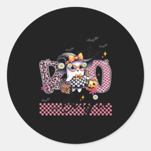 I Put The Boo In Boujee Cute Ghost Leopard Boujie  Classic Round Sticker
