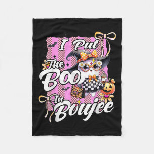I Put The Boo In Boujee Cute Ghost Leopard Hallowe Fleece Blanket