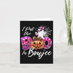 I Put The Boo In Boujee Cute Leopard Boujie Ghost Card