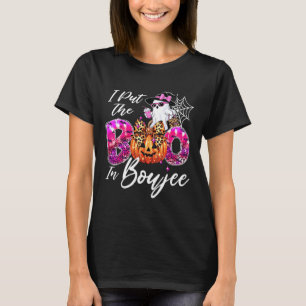I Put The Boo In Boujee Cute Leopard Boujie Ghost  T-Shirt