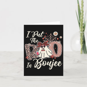 I Put The Boo In Boujee Cute Leopard Retro Ghost H Card