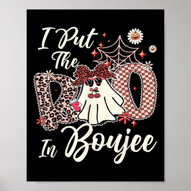I Put The Boo In Boujee Cute Leopard Retro Ghost H Poster (Front)