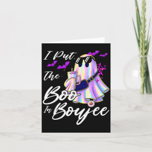 I Put The Boo In Boujee Funny Leopard Boujie Ghost Card
