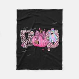 I Put The Boo In Boujee Funny Leopard Boujie Ghost Fleece Blanket