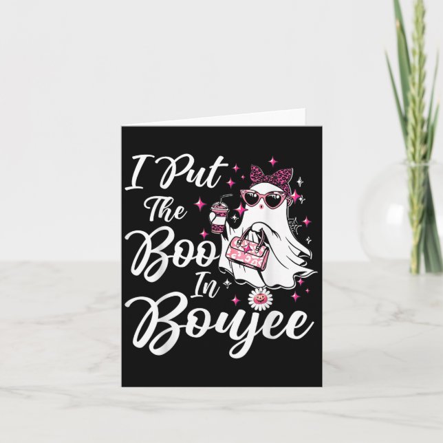 I Put The Boo In Boujee Ghost Funny Nk Leopard Hal Card (Front)