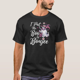 I Put The Boo in Boujee Ghost Funny Pink Leopard H T-Shirt