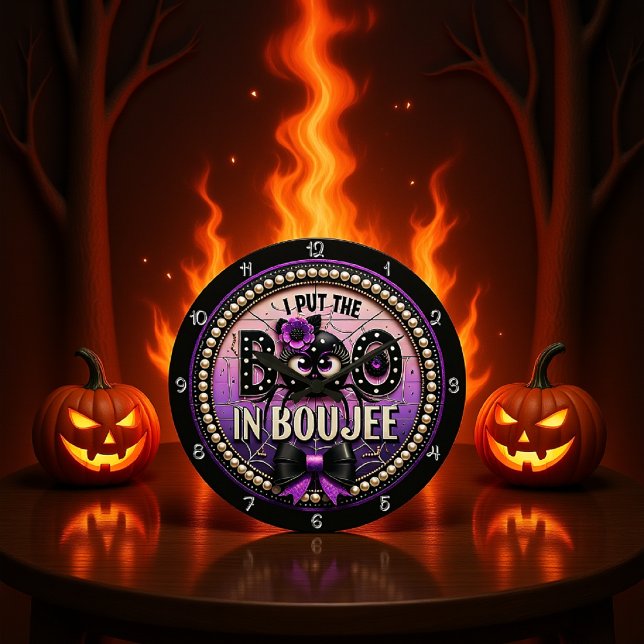 I Put the Boo in Boujee Large Clock (Creator Uploaded)