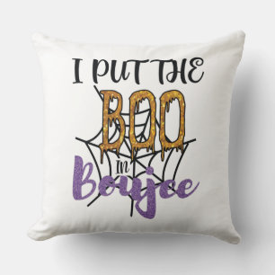 I Put The Boo in Boujee - Sparkly Gold Text Cushion