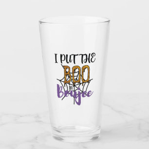 I Put The Boo in Boujee - Sparkly Gold Text Glass