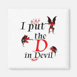 I Put The D In Devil Matching Couple Funny Hallowe Magnet