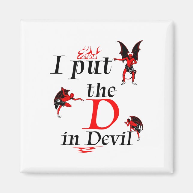 I Put The D In Devil Matching Couple Funny Hallowe Magnet (Front)