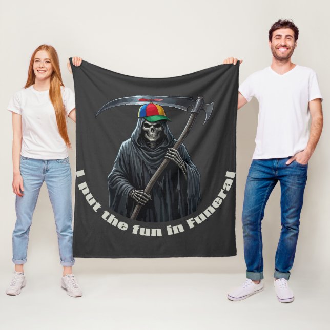 I Put the Fun in Funeral Fleece Blanket (In Situ)