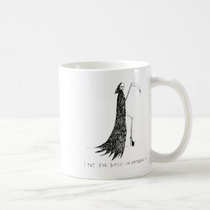 I Put The In Obituary Funny Halloween Dark Humour Coffee Mug