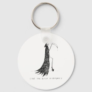 I Put The In Obituary Funny Halloween Dark Humour Key Ring