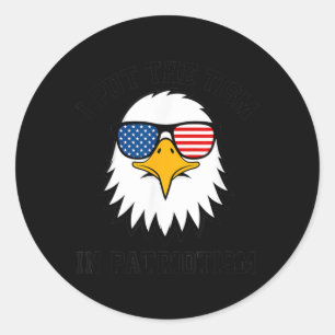 I Put The In Patrio Bald Eagle Flag Humour Classic Round Sticker