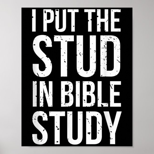 I Put The Stud In Bible Study Funny Christian Reli Poster (Front)