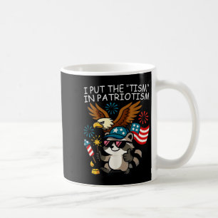I Put The Tism In Patriotism Athletic Eagle  Coffee Mug