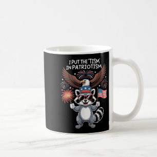 I Put The Tism In Patriotism Athletic Eagle  Coffee Mug