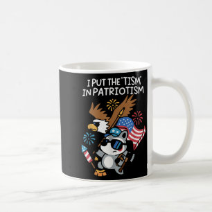 I Put The Tism In Patriotism Athletic Eagle  Coffee Mug