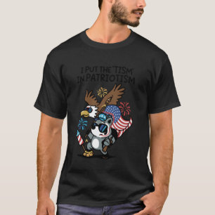 I Put The Tism in Patriotism Athletic Eagle T-Shirt