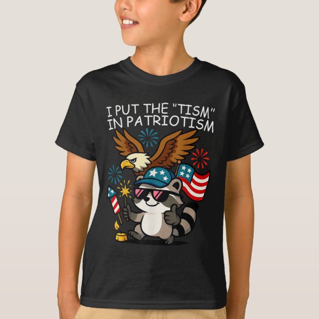 I Put The Tism In Patriotism Athletic Eagle  T-Shirt (Front)