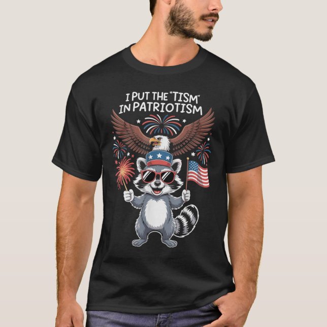 I Put The Tism In Patriotism Athletic Eagle  T-Shirt (Front)