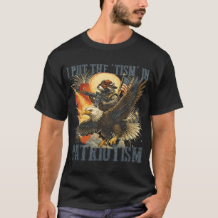 I Put The Tism In Patriotism Eagle Raccoon Usa  T-Shirt