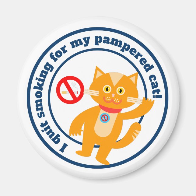 I quit smoking for my cat magnet (Front)