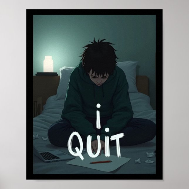 I Quit Sticker  Poster (Front)