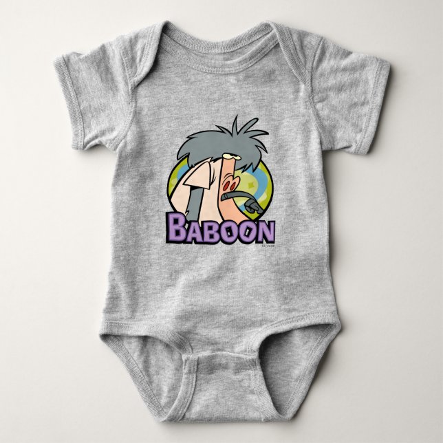 I.R. Baboon Character Badge Baby Bodysuit (Front)