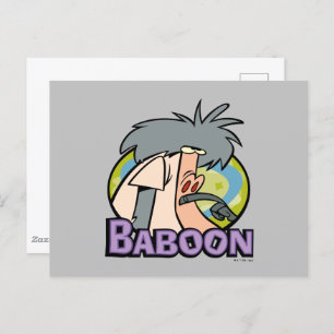I.R. Baboon Character Badge Postcard