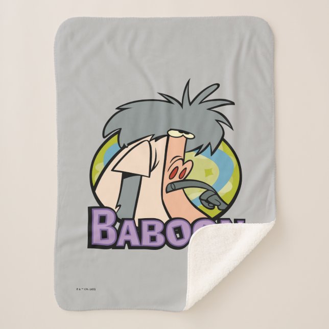 I.R. Baboon Character Badge Sherpa Blanket (Front)