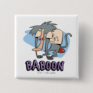 I.R. Baboon Character Graphic 15 Cm Square Badge