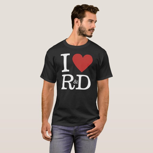 I ❤️ R&D for Employees CUSTOMIZABLE Men's T-Shirt (Front Full)