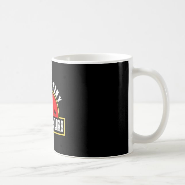 I Raise Tiny Dinosaurs Funny Chicken Farmer Gift W Coffee Mug (Right)