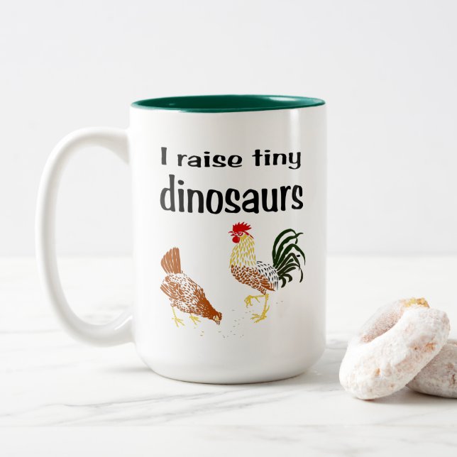 I raise tiny dinosaurs mug (With Donut)