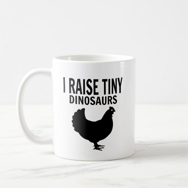I Raise Tiny Dinosaurs Mug, Funny Mugs, Coffee Mug (Left)