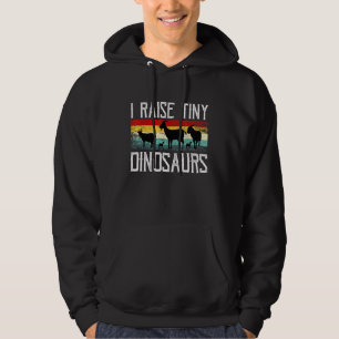 I Raise Tiny Dinosaurs Retro 70s 80s Goat Silhouet Hoodie