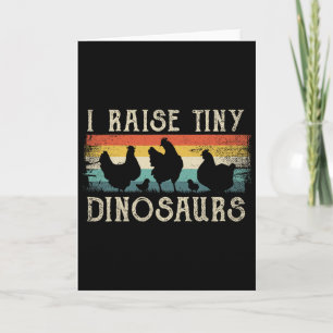 I Raise Tiny Dinosaurs Retro 70s Chicken Silhouett Card