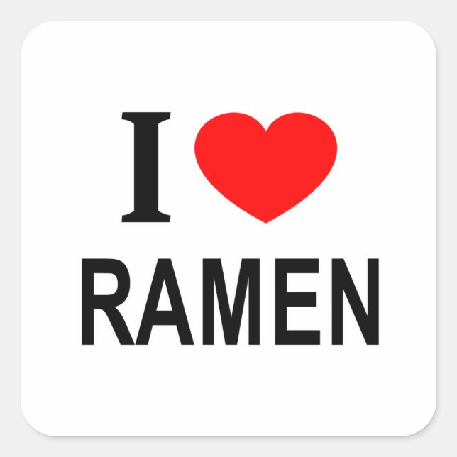 I ❤️ RAMEN I LOVE RAMEN I HEART RAMEN SQUARE STICK SQUARE STICKER (Front)