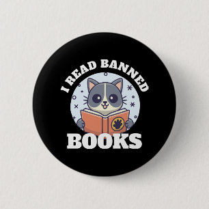 I read banned books 6 cm round badge