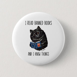I Read Banned Books And I Know Things-Louis Wain 6 Cm Round Badge