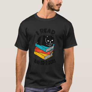 I Read Banned Books Black Cat Reader Bookworm Wom T-Shirt