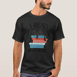 I Read Banned Books Black Cat Reader Librarian Fre T-Shirt