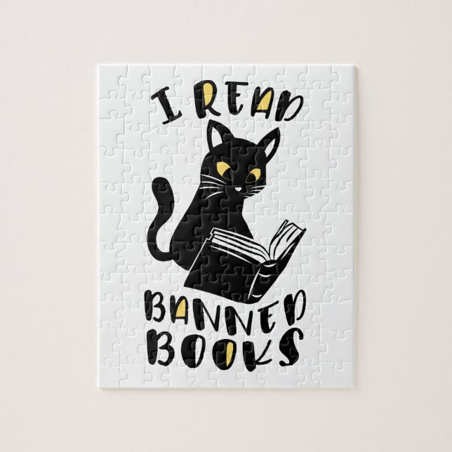 I read banned books Cat Jigsaw Puzzle (Vertical)