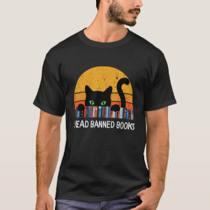 I Read Banned Books Cat Librarian Freadom Women ki T-Shirt