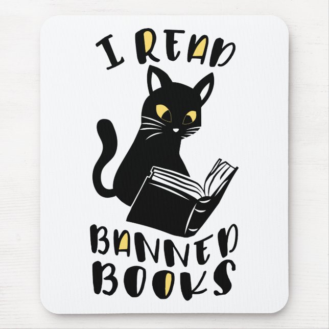 I read banned books Cat Mouse Pad (Front)