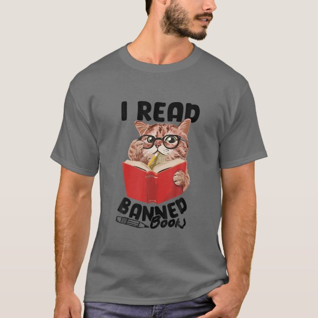I Read Banned Books Cat Reader Bookworm Women T-Shirt (Front)