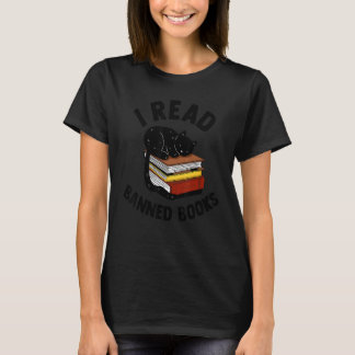 I Read Banned Books  Cat Sleeping T-Shirt